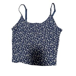 Old Navy Navy Blue and White Floral Camisole